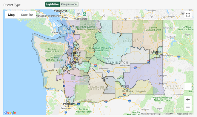 Washington State Political Party Map