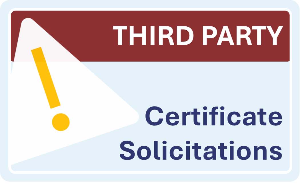 Examples of 3rd-Party Certificate Solicitations