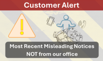 View Examples of Misleading Notices NOT from our office