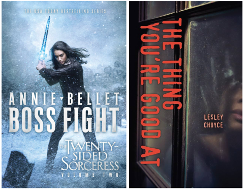 2 book covers, Boss Fight by Annie Bellet, The thing you're good at by Lesley Choyce