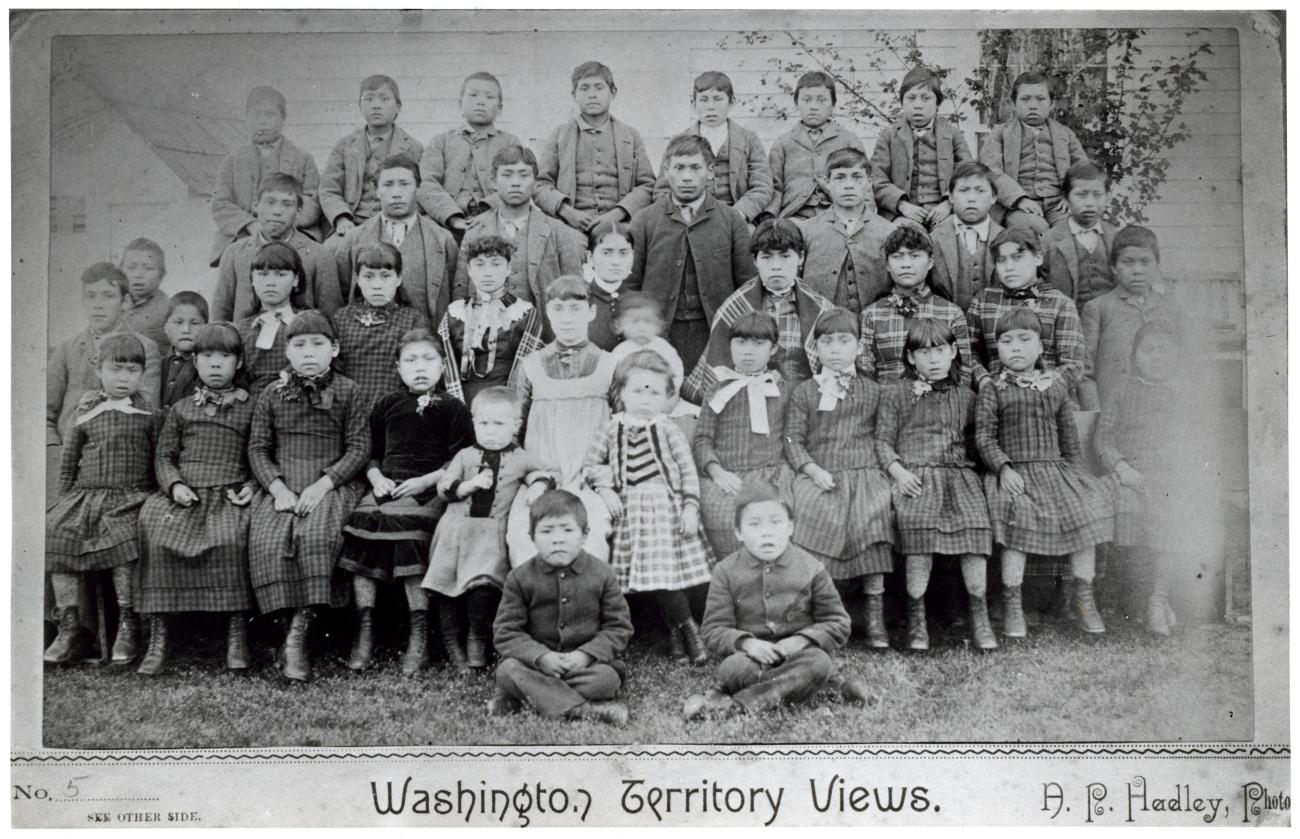 Native American children at school