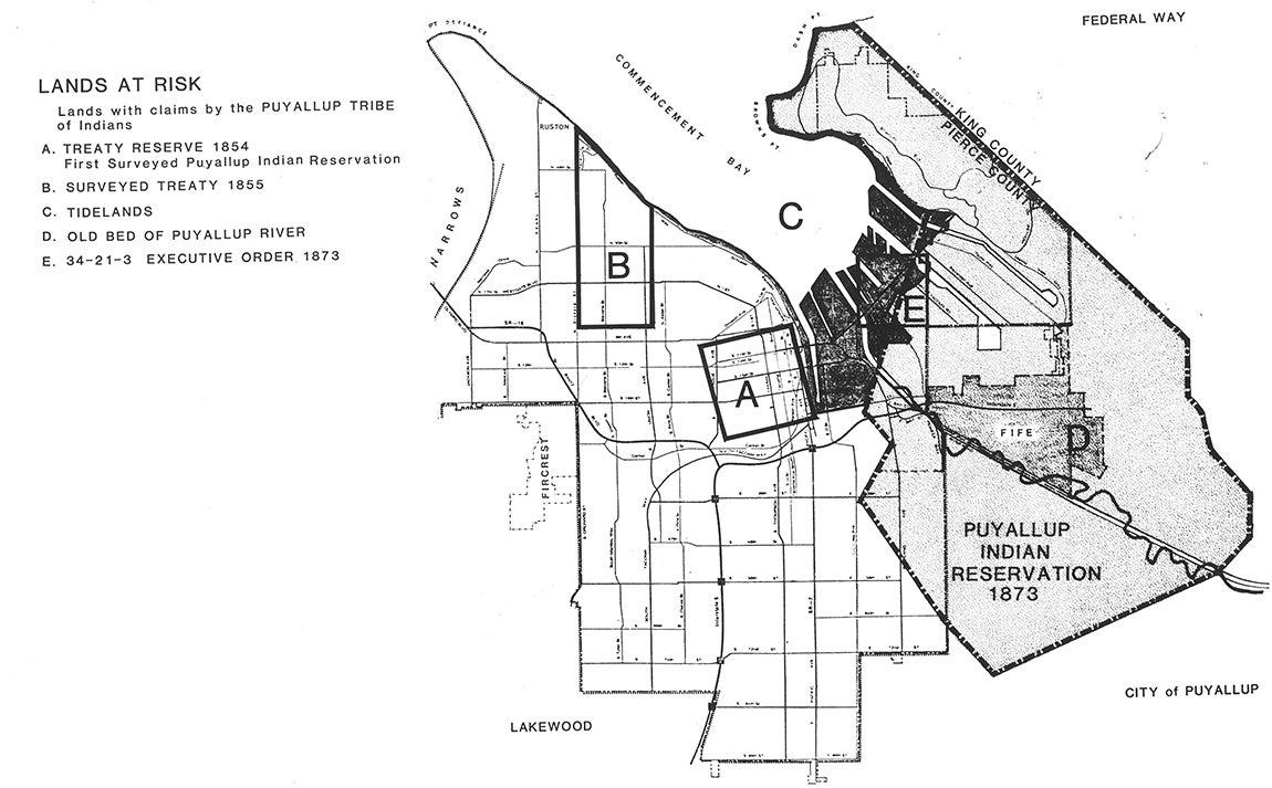 Puyallup Tribe land claims map