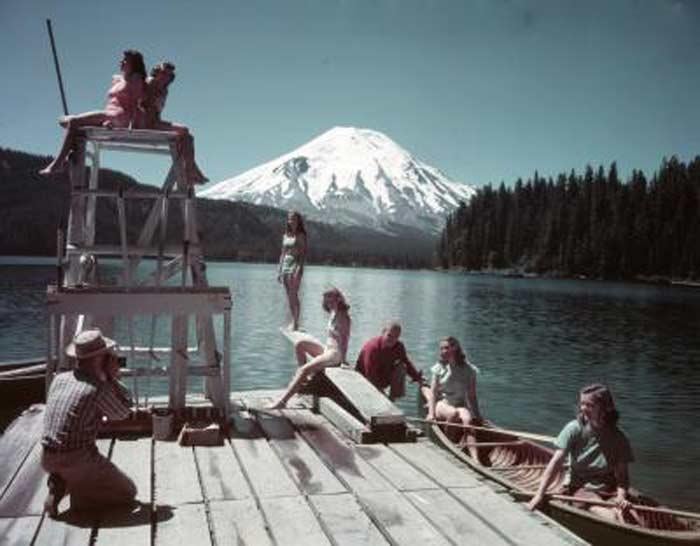 Mount-St.-Helens---kids-swimming-at-Spirit-Lake