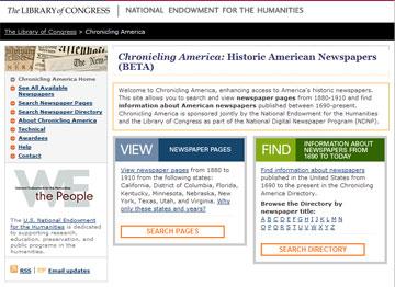 Library of Congress: Chronicling America site