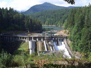 Photo of Elwah Dam in Washington under deconstruction.