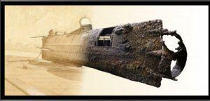 Photo of remains of the Civil War submarine H. L. Junley