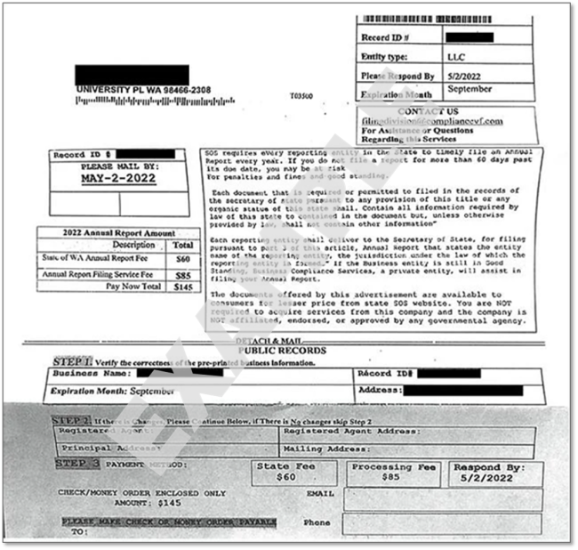 3rd Party Notification Example Filing Division of Compliance