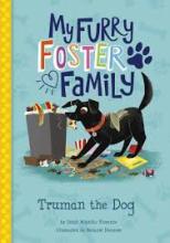 Truman the Dog book cover -- A dog is digging through a trash can